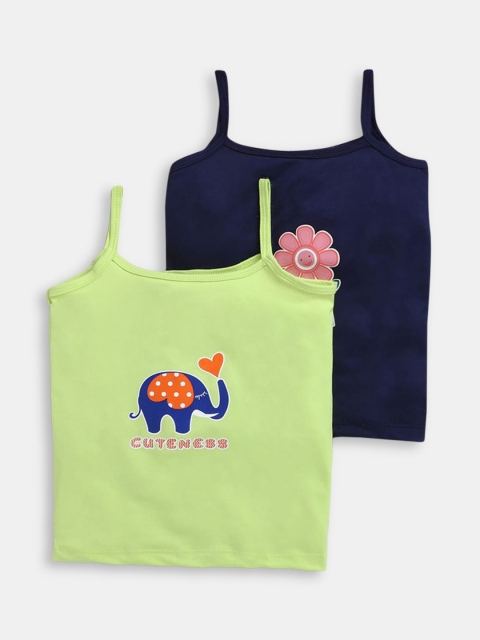 

Hopscotch Girls Pack of 2 Printed Camisoles, Navy blue