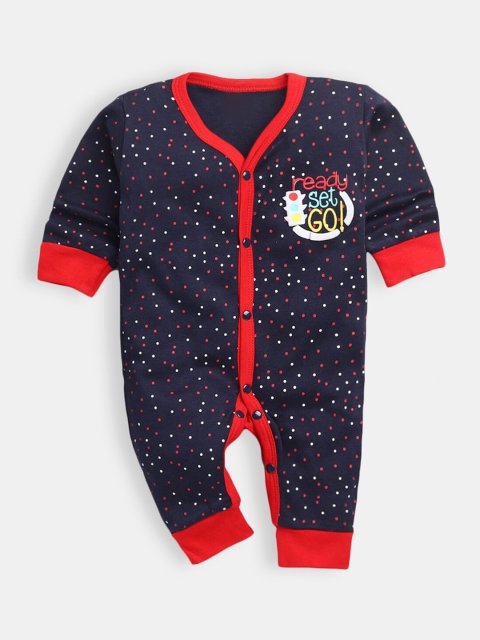

Hopscotch Infant Boys Blue & Red Printed Full-Sleeve Bodysuit