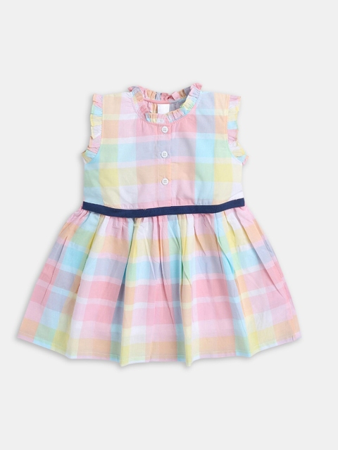 

Hopscotch Girls Pink & Blue Checked Fit and Flare Dress