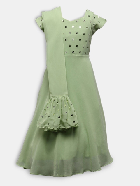 

Hopscotch Girls Green A-Line Dress