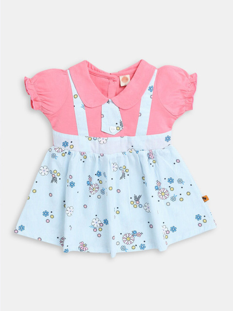 

Hopscotch Blue & Pink Floral Printed Dress