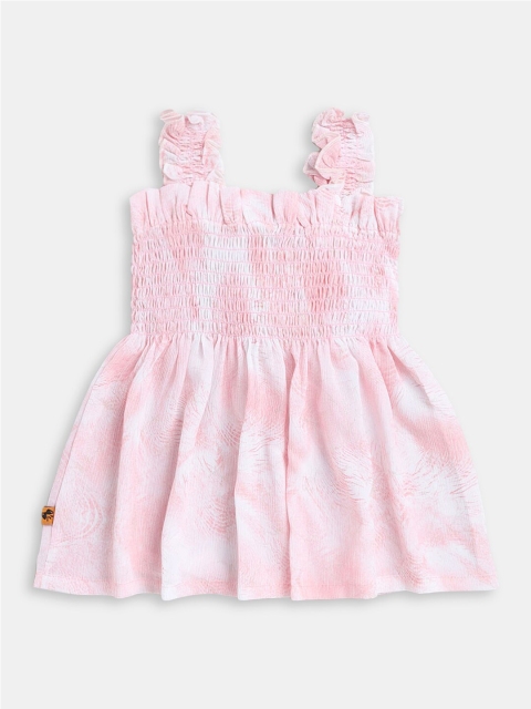 

Hopscotch Peach-Coloured Pure Cotton Tie and Dye Dress