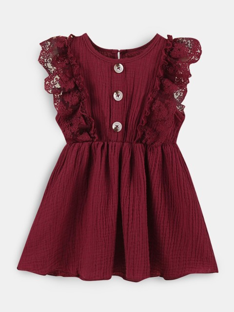 

Hopscotch Red Solid Dress