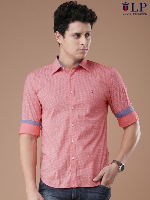 

Louis Philippe Sport Men Pink Printed Union Sq Slim Fit Casual Shirt