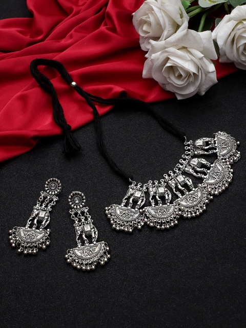 

CARDINAL Oxidized Silver-Toned Beaded Jewellery Set