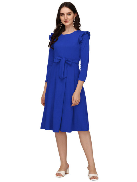 

JAPESH Blue Solid Dress