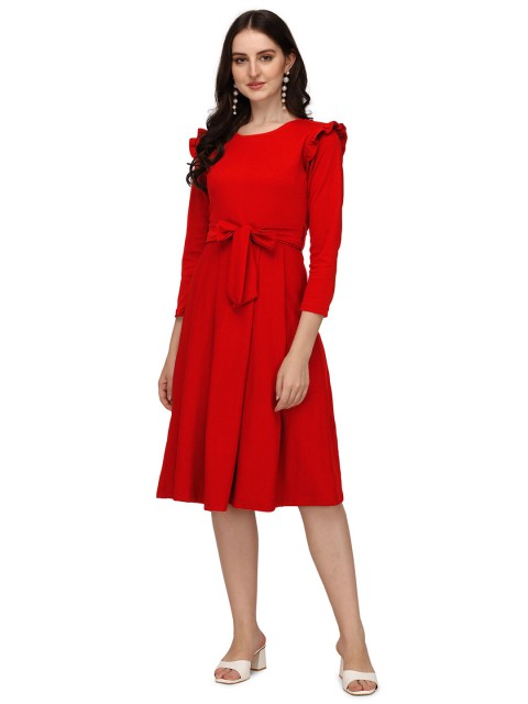 

JAPESH Red Empire Dress