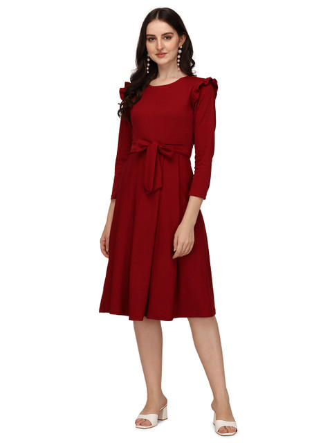

JAPESH Women Maroon Dress