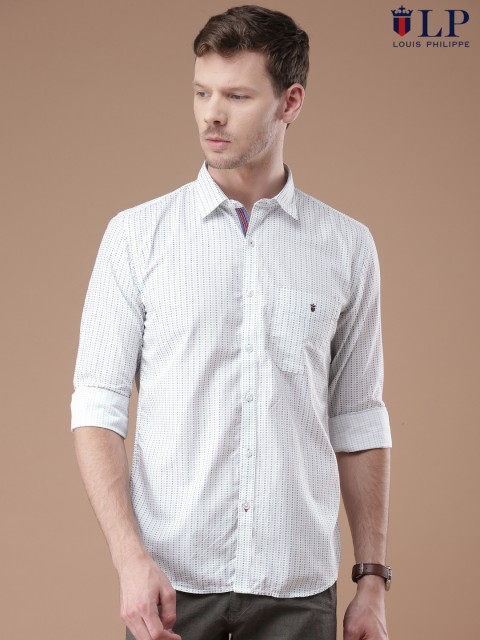 

Louis Philippe Sport Men White & Blue Slim Fit Printed Casual Shirt