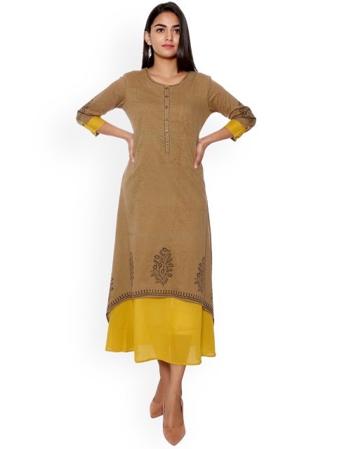 

SUTI Women Green Solid Anarkali Kurta