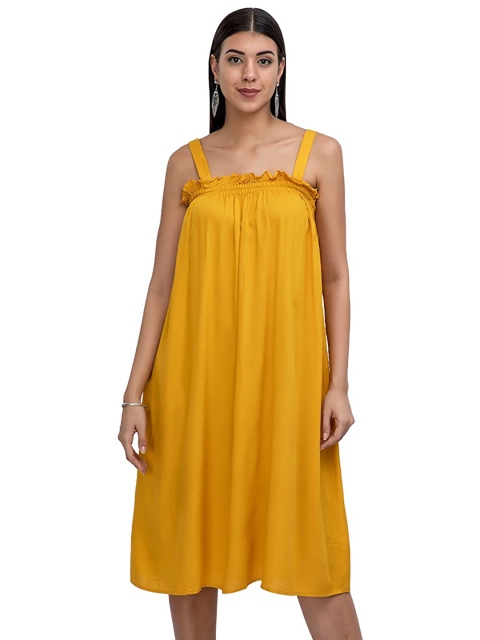 

Athah Yellow A-Line Ruffles Dress