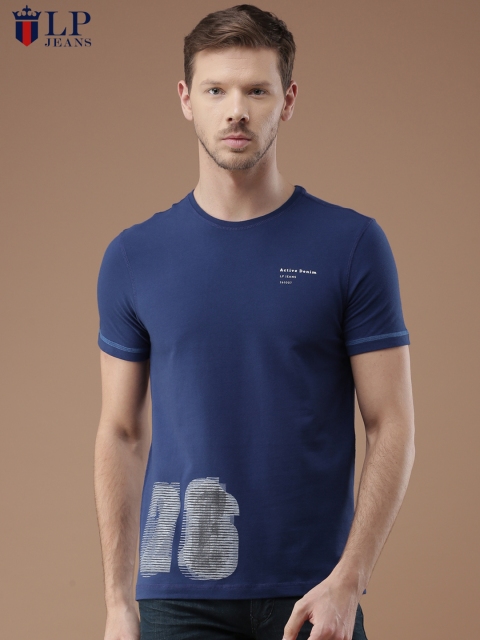 

Louis Philippe Jeans Men Blue Printed Round Neck T-shirt