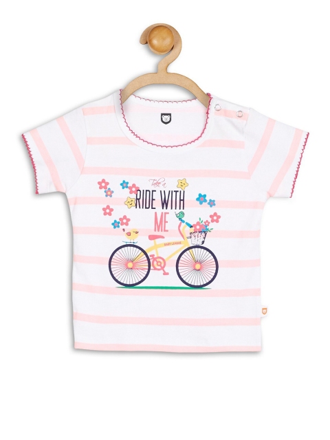 

612League White & Pink Striped Pure Cotton Top