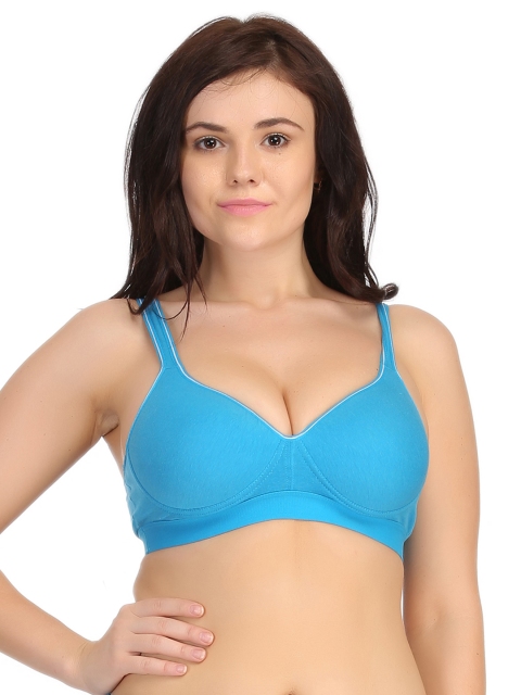 

Clovia Blue Solid Non-Wired Lightly Padded Sports Bra BR0581P03XL