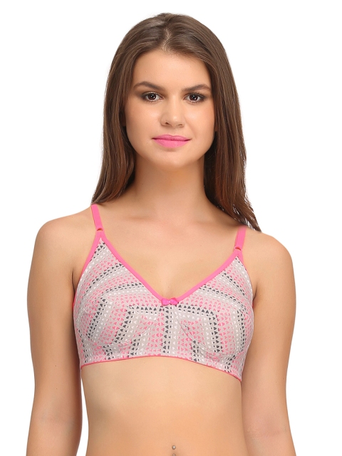 

Clovia Pink Printed Non-Wired Non Padded Everyday Bra BR0652P1440B