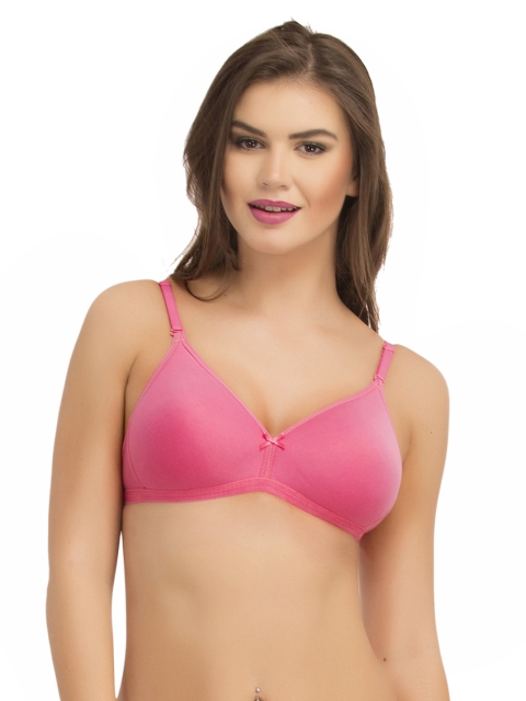

Clovia Pink Solid Non-Wired Lightly Padded T-shirt Bra BR0695A2236B