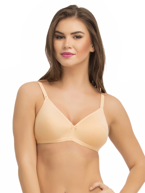 

Clovia Beige Solid Non-Wired Lightly Padded T-shirt Bra BR0695A2438B