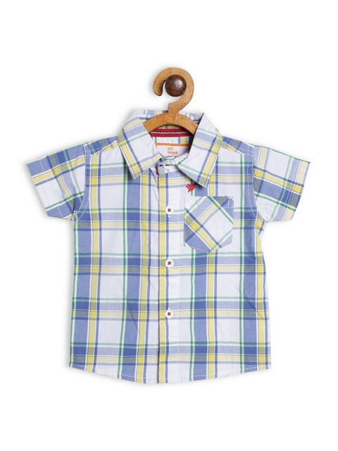

612League Boys White Classic Checked Casual Shirt