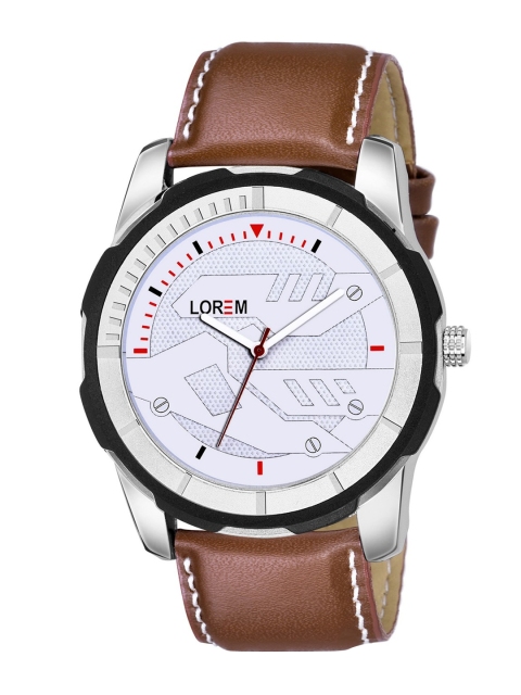 

LOREM Men White Dial & Brown Wrap Around Straps Analogue Watch LR45