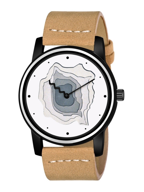 

LOREM Men White Printed Dial & Beige Bracelet Style Straps Analogue Watch LR68-White