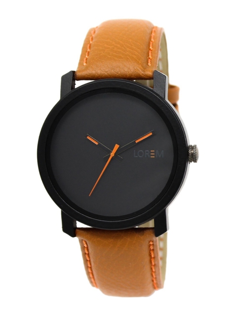 

LOREM Men Black Dial & Orange Straps Analogue Watch