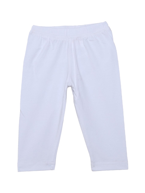 

612League Infant Girls White Solid Cotton Leggings