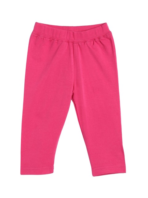 

612League Girls Pink Solid Three-Forth Length Leggings