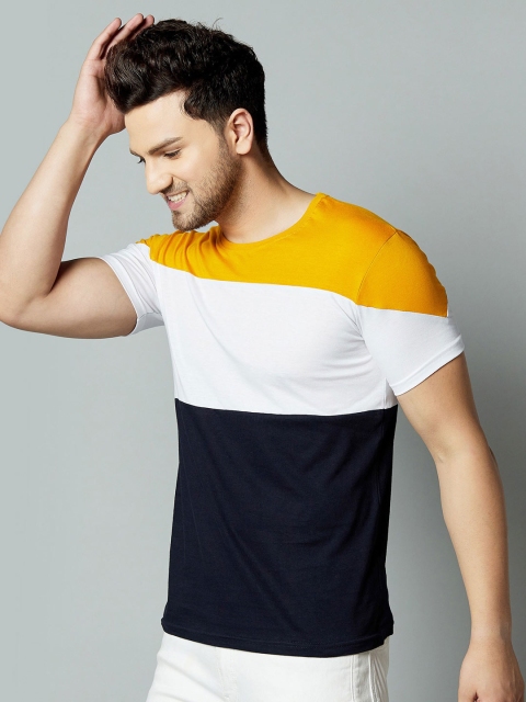 

AUSK Men Colourblocked Round Neck T-shirt with Mask, Black