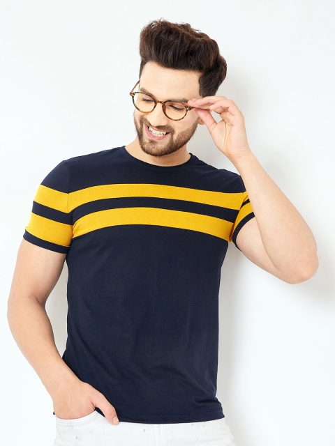 

AUSK Men Blue Striped T-shirt