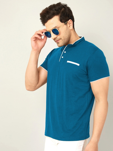 

AUSK Men Teal Polo Collar T-shirt