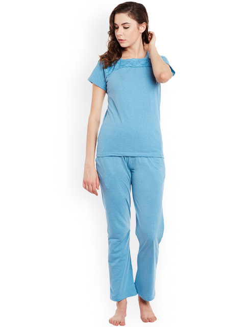 

Claura Turquoise Blue Nightsuit Cot-49