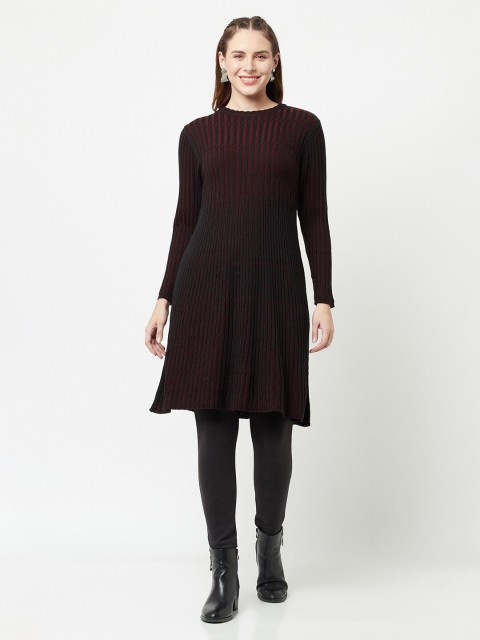 

Knitstudio Women Black Soild Knitted Tunic