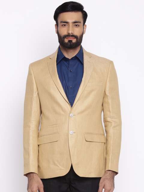 

Park Avenue Beige Single-Breasted Linen Slim Fit Blazer
