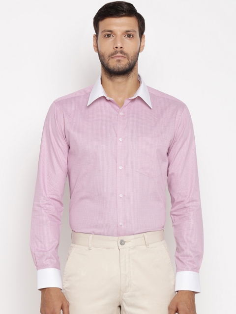 

Park Avenue Men Pink Slim Fit Checked Formal Shirt
