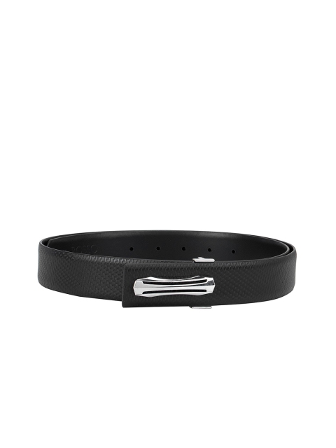 

ROSSO BRUNELLO Men Black Textured Leather Belt