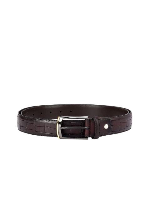 

ROSSO BRUNELLO Men Brown Textured Leather Belt
