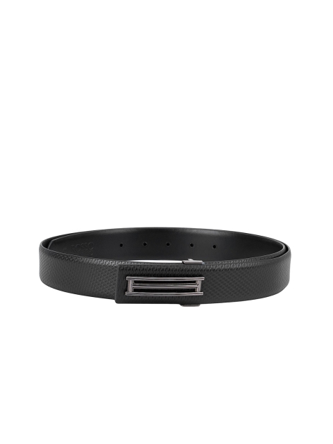

ROSSO BRUNELLO Men Black Textured Casual Belt