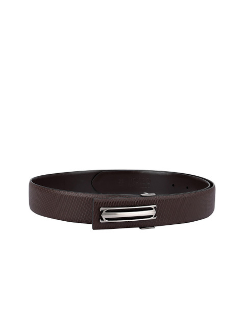 

ROSSO BRUNELLO Men Brown Textured Leather Belt