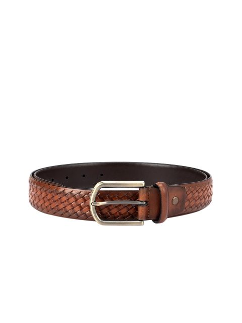 

ROSSO BRUNELLO Men Brown Textured Leather Belt