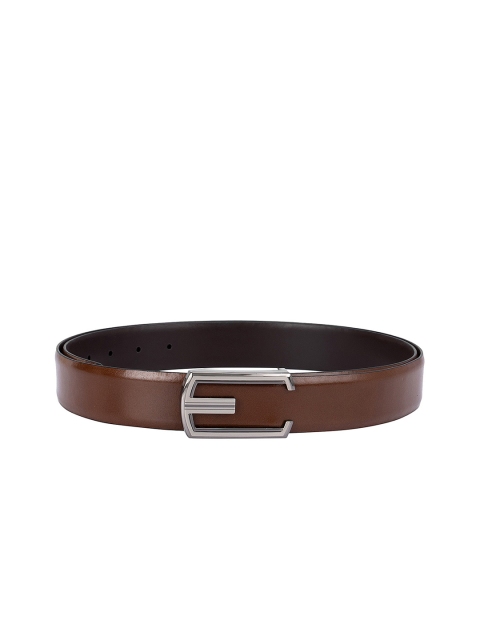 

ROSSO BRUNELLO Men Brown Textured Leather Belt