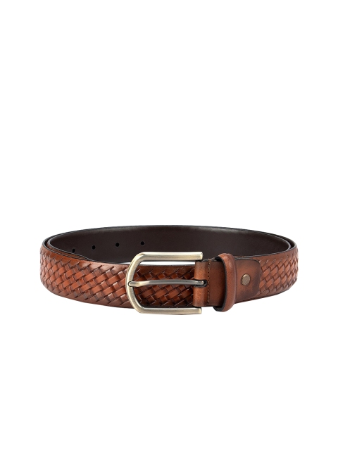 

ROSSO BRUNELLO Men Brown Textured Leather Belt