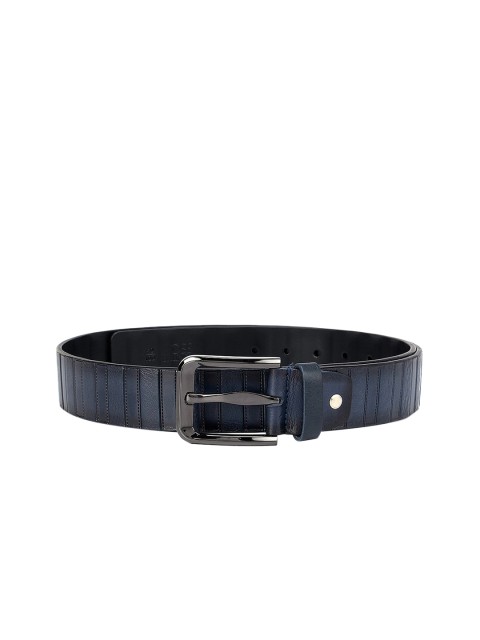 

ROSSO BRUNELLO Men Blue Textured Leather Belt