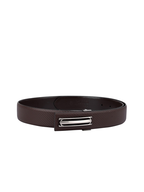 

ROSSO BRUNELLO Men Brown Textured Leather Belt