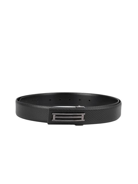 

ROSSO BRUNELLO Men Black Textured Leather Belt