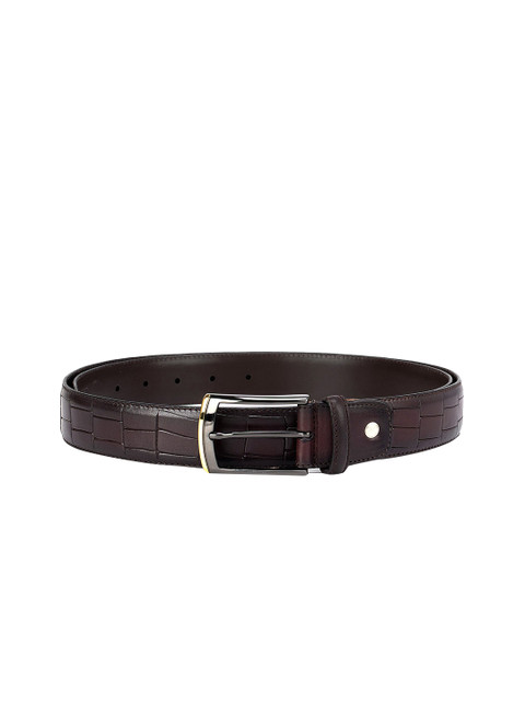 

ROSSO BRUNELLO Men Brown Textured Leather Formal Belt