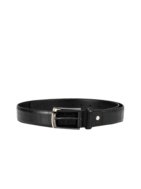 

ROSSO BRUNELLO Men Black Textured Leather Belt