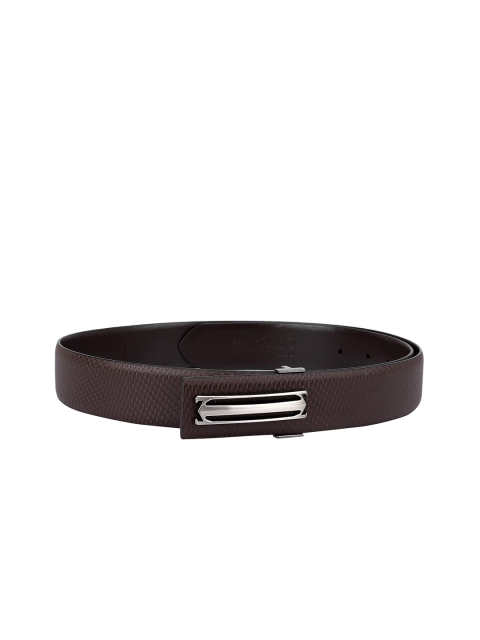 

ROSSO BRUNELLO Men Brown Textured Leather Belt