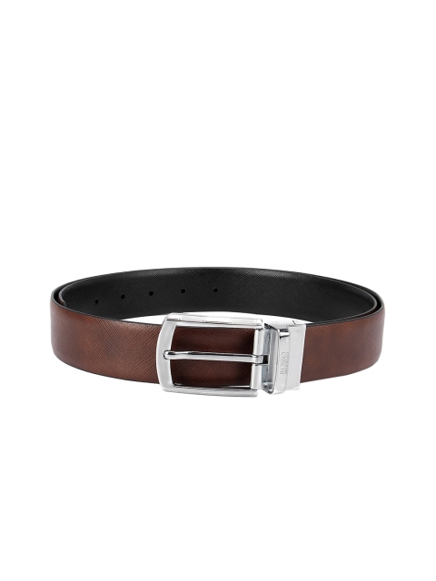 

ROSSO BRUNELLO Men Brown Textured Casual Belt