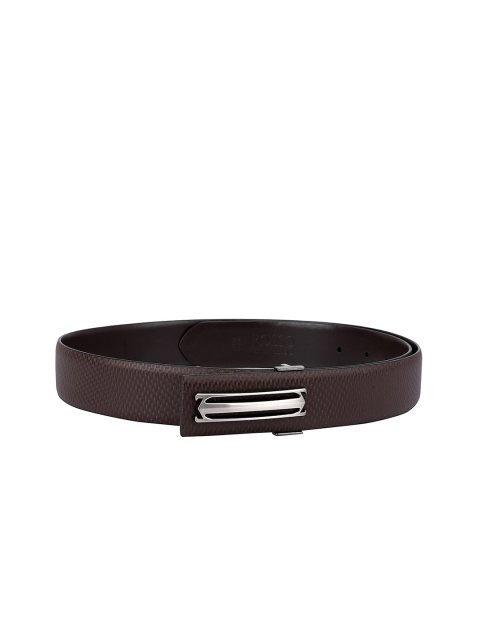 

ROSSO BRUNELLO Men Brown Textured Leather Formal Belt