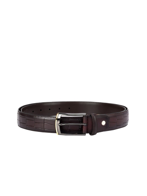 

ROSSO BRUNELLO Men Brown Textured Leather Formal Belt